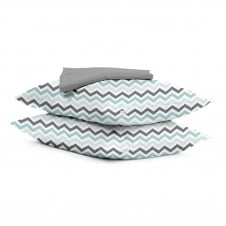 Набор наволочки и простыни 3 шт ZIGZAG MINT GREY COSAS мятный серый