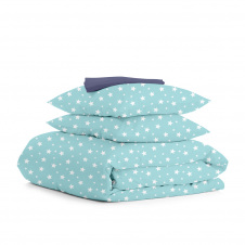 Полутораспальный комплект на резинке COSAS MINT STARFALL CS1 Ранфорс 160х220 см Мятный