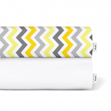 Набор Простыня на резинке COSAS G&Y ZIGZAG Ранфорс 60х120х12 см 2 шт Белый/Разноцветный