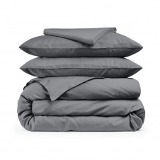 Евро постельное белье Grey COSAS серый 200х220 см