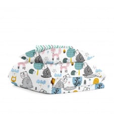 Подростковый комплект на резинке COSAS GREY FOREST ANIMALS Ранфорс 155х215 см Разноцветный