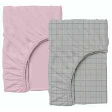 Набор Простыня на резинке COSAS ROSE / CELLASHGREY Ранфорс 140х200х20 см 2 шт Графит/Розовый