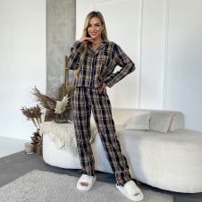 Піжама жіноча COSAS Scottish L-XL Різнокольоровий (188Scottish_blue_beige_ML)