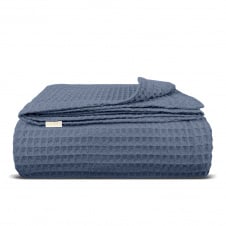 Плед-покривало вафельне COSAS 160х230 см Baltic Greek Waffle Синій
