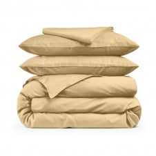 Двоспальна постіль сатин з простирадлом на гумці MAGNOLIA Cosas Магнолія 180х220 см