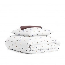 Подростковая постель с простыней на резинке BROWN DELTA COSAS Белый 155х215 см