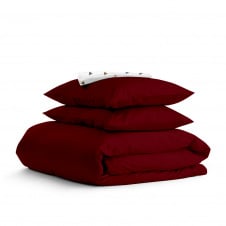 Двоспальна постіль з простирадлом на гумці Ruby CS2 COSAS Бордовий 180х220 см