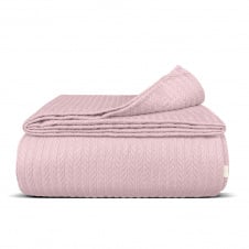 Плед-покривало косичка COSAS 240х260 см Blush Knitted Braid Сакура