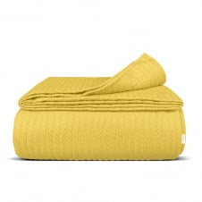 Покривало 160х230 Summer Knitted Braid COSAS жовтий