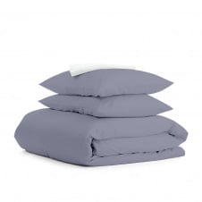 Полутораспальный комплект на резинке COSAS STORMY Ранфорс 160х220 см Стальной/Белый