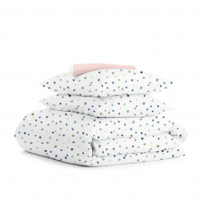 Евро комплект COSAS COLOR BLOTS CS4 Ранфорс 200х220 см Белый/Розовый