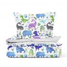 Підлітковий комплект без простирадла COSAS SPACE DINO Ранфорс 155х215 см Фіолетовий