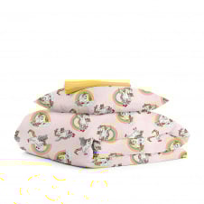 Дитяча постільна білизна в ліжечко Rainbow Unicorn CS1 COSAS рожевий 110х140 см