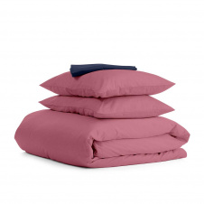 Сімейний комплект COSAS ROSE SATIN CS6 2х160х220 см Синій/Рожевий
