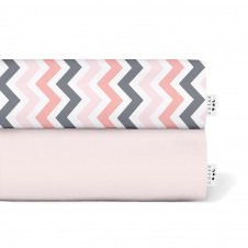 Набор Простыня на резинке COSAS ROSE ZIGZAG Ранфорс 60х120х12 см 2 шт Розовый/Разноцветный