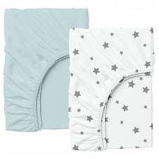 Набір простирадла на резинці COSAS STARS Ранфорс 180х200х20 см 2 шт Сірий/Білий
