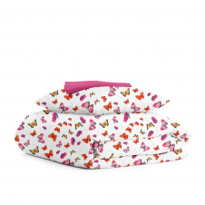 Подростковая постель с простыней на резинке BUTTERFLY CS2 COSAS Красный 155х215 см