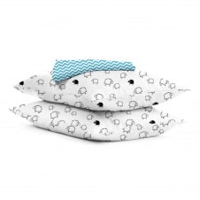 Набор наволочки и простыня COSAS SHEEP&SKYEY ZIGZAG Ранфорс 220х240 см Голубой