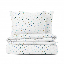Євро комплект без простирадла COSAS COLOR BLOTS V2 Ранфорс 200х220 см Білий