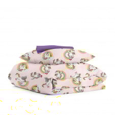 Подростковое постельное белье Rainbow Unicorn COSAS розовый 160х220 см