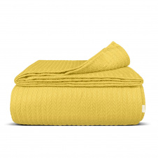 Покрывало 240х260 Summer Knitted Braid COSAS желтый