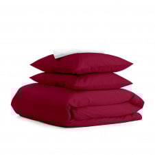 Полуторна постіль з простирадлом на гумці Ruby Cs1 COSAS Бордовий 160х220 см