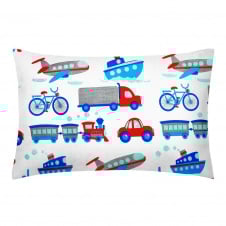 Дитяча наволочка COSAS TRANSPORT Ранфорс 40х60 см Бірюзовий