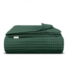 Плед-покривало вафельне COSAS 160х230 см Basil Greek Waffle Смарагдовий