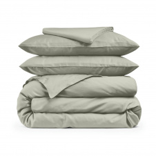 Двоспальна постільна білизна сатин SHADOW Cosas Оливка 180х220 см