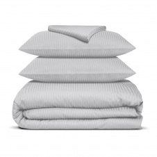 Євро постільна білизна сатин SILVER Cosas сірий 200х220 см