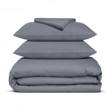 Євро постіль сатин з простирадлом на гумці STEEL CS1 COSAS Сталевий 200х220 см