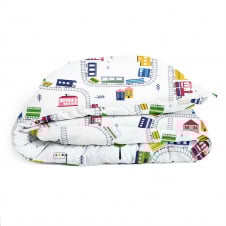 Півтораспальна підковдра COSAS RAILWAY Ранфорс 160х220 см Блакитний