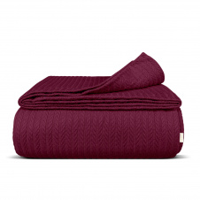 Плед-покривало косичка COSAS 200х220 см Ruby Knitted Braid Бордовий