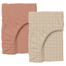 Набор Простыня на резинке COSAS COPPER/ BEIGE GEOMETRY Ранфорс 90х200х20 см 2 шт Бежевый/Коричневый