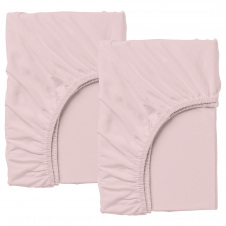 Набір простирадла на резинці COSAS ROSE Ранфорс 140х200х20 см 2 шт Рожевий