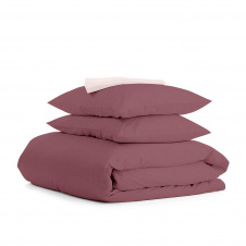 Семейный комплект постельного белья Blueberry COSAS Сливовый 2х160х220 см