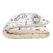 Детский пододеяльник COSAS TRAVELING ANIMALS Ранфорс 110х140 см Терракотовый