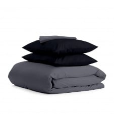 Полутораспальный комплект COSAS GREY SATIN CS11 160х220 см Черный/Серый