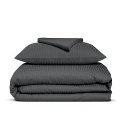 Подростковая постель сатин с простыней на резинке LAVA Cosas Графит 160х220 см Гайсин