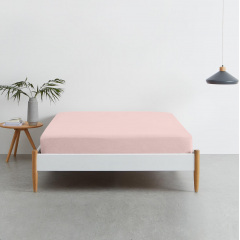Набір простирадла на резинці COSAS BEIGE / PUDRA Ранфорс 140х200х20 см 2 шт Рожевий/Бежевий Братське