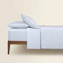 Євро постіль сатин з простирадлом на гумці PORCELAIN CS1 Cosas Білий 200х220 см Ясногородка