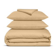 Евро постель сатин с простыней на резинке HONEY CS1 Cosas Золотистый 200х220 см Бородянка