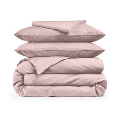 Євро постіль сатин з простирадлом на гумці BLUSH Cosas Сакура 200х220 см Київ