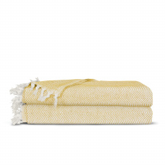 Плед бавовняний COSAS TWISTY 200х230 см CS2 Жовтий Березне