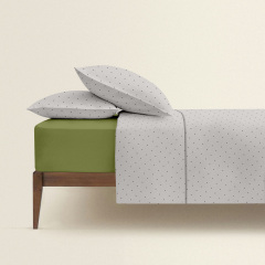 Двоспальна постільна білизна Mini Dots COSAS Бежевий 180х220 см Новомиколаївка