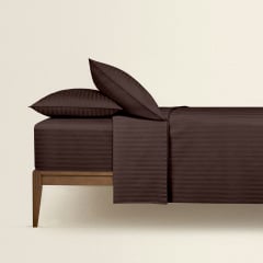 Полуторное постельное белье сатин WALNUT Cosas Шоколад 160х220 см Славянск