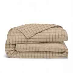 Сімейна постіль з простирадлом на гумці BEIGE GEOMETRY CS6 COSAS Бежевий 2х160х220 см Сміла