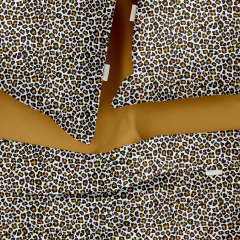 Полуторная постель с простыней на резинке Leopard COSAS Бежевый 160х220 см Ясногородка