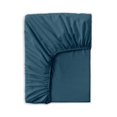 Євро постіль сатин з простирадлом на гумці OCEAN Cosas смарагдовий 200х220 см Пологи