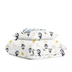 Подростковое постельное белье PENGUINS CS2 COSAS Белый 155х215 см Вишневое